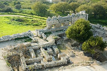 Aerial view of the Aphek fortress, Israel