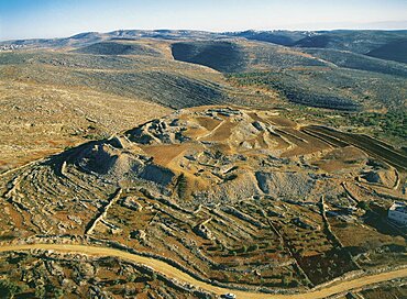 Aerial view of the biblical city of Ai, Israel