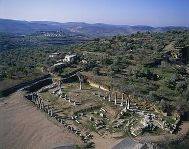 Aerial ancient city of Sebastia, Israel