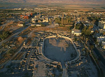 Aerial ancient ruins of Beth Shean, Israel