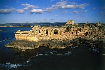 Aerial fortress of Athlit in the coastal plain, Israel