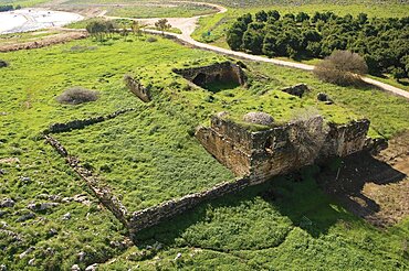 Aerial view of the Pit of Joseph at Jubb Yusuf in the Lower Galilee, Israel