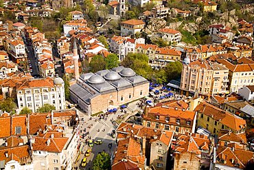 Aerial modern city of Plovdiv in Bulgaria