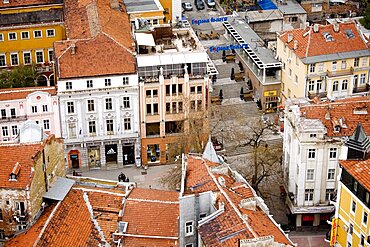 Aerial photograph of downtown Plovdiv