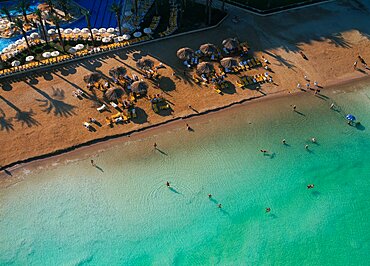 Aerial Dead Sea coast line, Israel