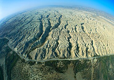 Wide angeled Judea desert near the southern basin of the Dead sea, Israel