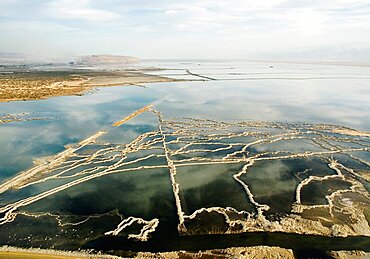 Abstract view of the southern basin of the Dead sea, Israel