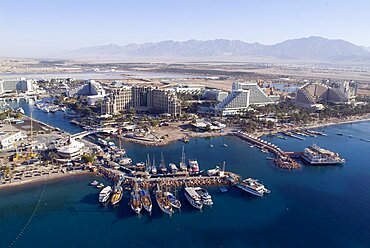 Aerial photograph of Eilat's marina, Israel