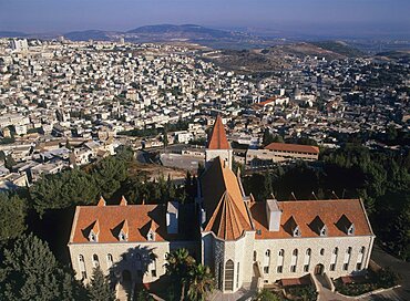 Aerial photograph of Nasareth in the Lower Galilee, Israel