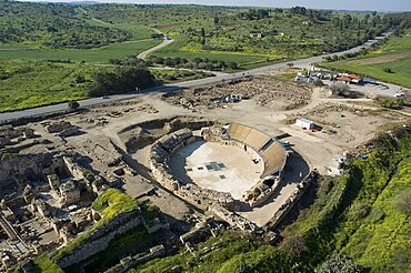 Aerial ruins of Beit Govrin in the Jerusalem mountains, Israel