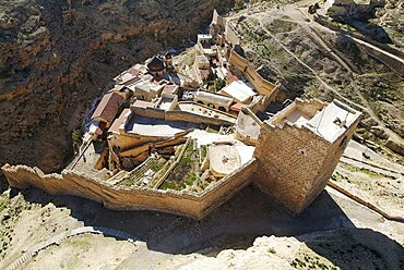 Aerial Monastery of Mar Saba in the Judea Desert, Israel