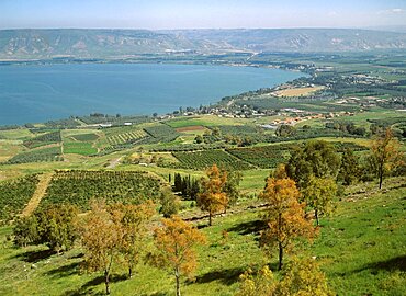 Aerial sea of Galilee, Israel