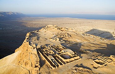 Aerial photograph of Masada near the Dead sea, Israel