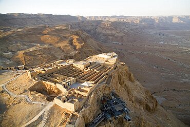 Aerial photograph of Masada near the Dead sea, Israel