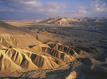 Aerial wadi Zin in the central Negev desert, Israel