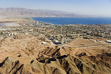 Aerial city of Eilat in southern Israel, Israel