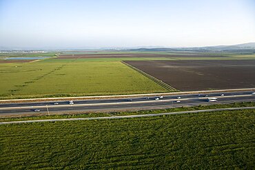 Aerial photograph of root 65 in the Jezreel valley, Israel