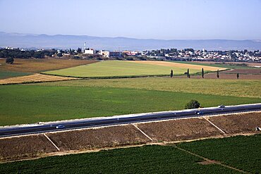 Aerial photograph of the landscape of the lower galilee, Israel