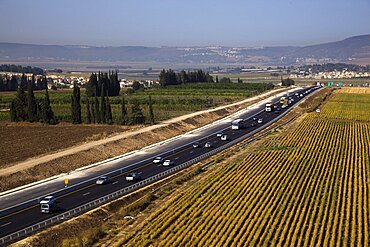 Aerial photograph of the landscape of the lower galilee, Israel