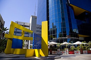 A modern statue at rothschild boulevard in central tel aviv, Israel