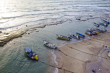 Aerial photograph of the coastline of Givat Olga in the Coastal plain, Israel