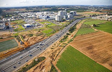 Aerial photograph of the Hi-Tech area of northern Ra'anana, Israel