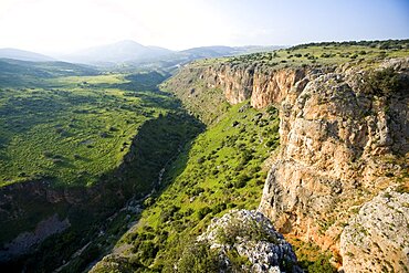 Aerial Amud stream in the Galilee, Israel