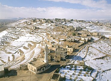 Aerial photograph of an arab village in Judea, Israel