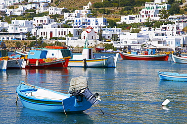 White houses on the island of Mykonos, Cyclades, Greek Islands, Greece, Europe