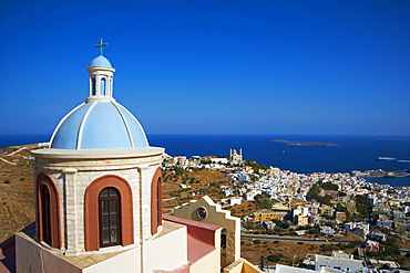 Ermoupoli (Khora) and Ano Syros, Syros Island, Cyclades, Greek Islands, Greece, Europe