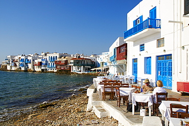 Ancient district of Alefkandra (Little Venice), Mykonos, Cyclades, Greek Islands, Greece, Europe