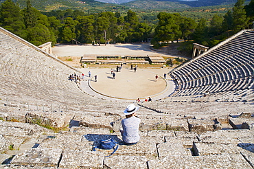 Ancient theatre, Epidaurus, Peloponnese, Greece, Europe