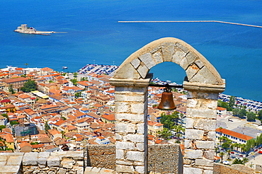 Palamede fortress, Citerne, Chapel St. Andre, Nafplion, Bourtzi island, Peloponnese, Greece, Europe