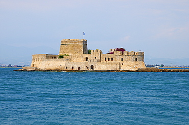 Bourtzi island, Nafplion, Peloponnese, Greece, Europe