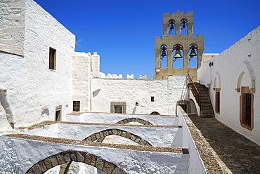 Agios Ioanis Theologos (Monastery of St. John the Theologian), UNESCO World Heritage Site, Patmos, Dodecanese, Greek Islands, Greece, Europe