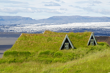 Traditional farm, Skaftafell, Iceland, Polar Regions