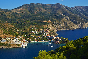 Assos village, Cephalonia, Ionian Islands, Greek Islands, Greece, Europe