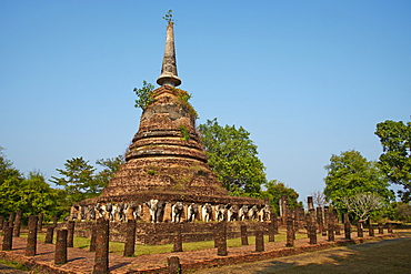 Wat Chang Lom, Sukhothai Historical Park, UNESCO World Heritage Site, Sukhothai, Thailand, Southeast Asia, Asia