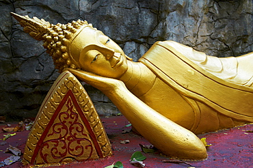 Statue of Buddha, Phu Si Hill, Luang Prabang, UNESCO World Heritage Site, Laos, Indochina, Southeast Asia, Asia