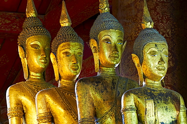 Statues of Buddha, Vat Mai Suvannaphumaham, Luang Prabang, UNESCO World Heritage Site, Laos, Indochina, Southeast Asia, Asia