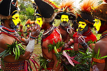 Cultural show with ethnic groups, Sing sing of Mount Hagen, Western Highlands, Papua New Guinea, Pacific