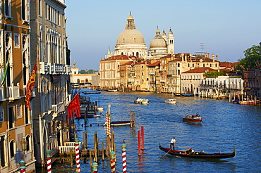 The Church of Santa Maria della Salute and the Grand Canal, viewed from the Academia Bridge, Venice, UNESCO World Heritage Site, Veneto, Italy, Europe