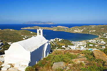 Church above Chora, Ios Island, Cyclades, Greek Islands, Greece, Europe