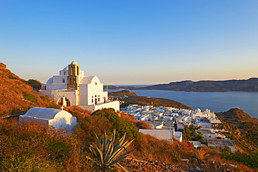 Kastro and the church Ipapanti, Plaka, old village, Milos, Cyclades Islands, Greek Islands, Aegean Sea, Greece, Europe