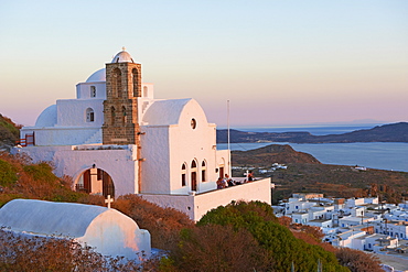 Kastro and the church Ipapanti, Plaka, old village, Milos, Cyclades Islands, Greek Islands, Aegean Sea, Greece, Europe