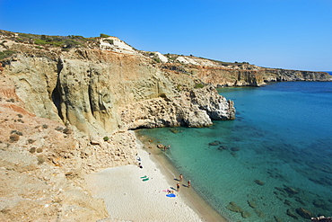 Tsigrado beach and bay, Milos, Cyclades Islands, Greek Islands, Aegean Sea, Greece, Europe