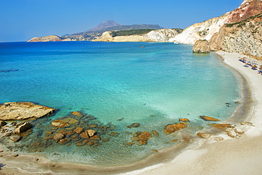 Turquoise sea, Firiplaka Beach, Milos, Cyclades Islands, Greek Islands, Aegean Sea, Greece, Europe