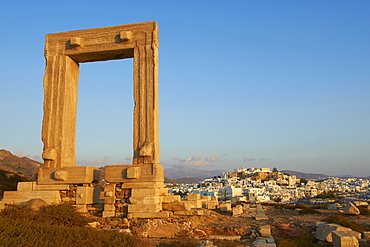 Gateway, Temple of Apollo, at the archaeological site, Naxos, Cyclades Islands, Greek Islands, Greece, Europe