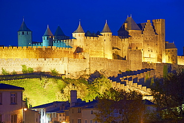 Medieval city of Carcassonne, UNESCO World Heritage Site, Aude, Languedoc-Roussillon, France, Europe