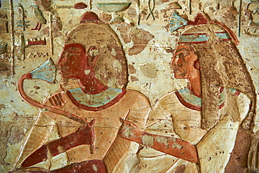 Detail from tomb, El Kab temple, Egypt, North Africa, Africa